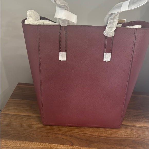 Michael Kors Red Tote Bag Structured Leather Design - Picture 3 of 3